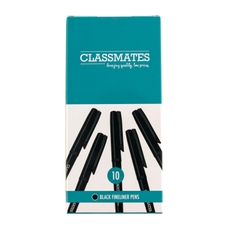 Classmates Fineliner Pen - Black - Pack of 10
